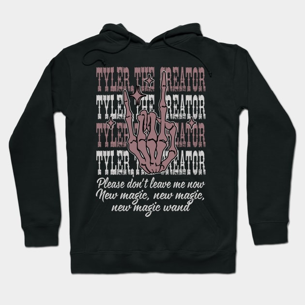 Please don't leave me now. New magic, new magic, new magic wand Skeletons Outlaw Music Quotes Hoodie by Beetle Golf